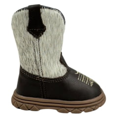 Bota Texana Infantil Bebê Moiadeiros Couro Napa Café Cano Pelo Cores Variadas Sola Baby - REF: 66B