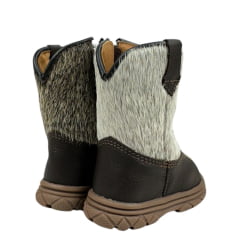 Bota Texana Infantil Bebê Moiadeiros Couro Napa Café Cano Pelo Cores Variadas Sola Baby - REF: 66B