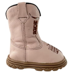 Bota Texana Infantil Bebê Moiadeiros Couro Napa Flex Rosa Nude- REF: 57B