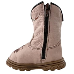 Bota Texana Infantil Bebê Moiadeiros Couro Napa Flex Rosa Nude- REF: 57B