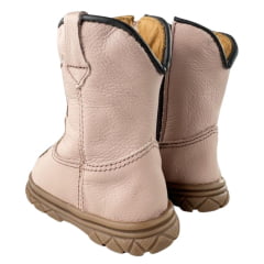 Bota Texana Infantil Bebê Moiadeiros Couro Napa Flex Rosa Nude- REF: 57B