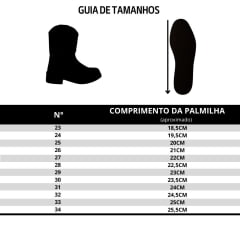 Bota Texana Infantil Big Bull Boots Couro Crazy Com Bordado Cano USA Com Zíper Ref:900