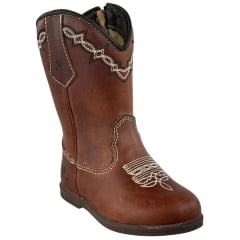 Bota Texana Infantil Caminhos Da Roça Bico Redondo Fóssil Cela Ref:Cl87