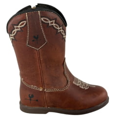 Bota Texana Infantil Caminhos Da Roça Bico Redondo Fóssil Cela Ref:Cl87