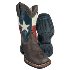 Bota Texana Infantil Durango Bico Quadrado Couro Marrom K2100 Med Dog Cano Estrela Ref:12K21002184 G2P Bota Texana Infantil Durango Bico Quadrado Couro Marrom K2100 Med Dog Cano Estrela Ref:12K21002184 G2P