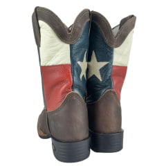 Bota Texana Infantil Durango Bico Quadrado Couro Marrom K2100 Med Dog Cano Estrela Ref:12K21002184 G2P
