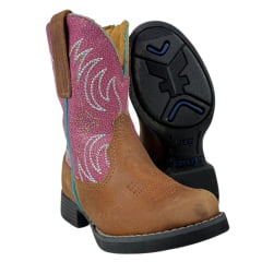 Bota Texana Infantil Goyazes Couro Dallas/Cabardino Flex Terra Ref:246102-CF