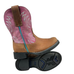 Bota Texana Infantil Goyazes Couro Dallas/Cabardino Flex Terra Ref:246102-CF