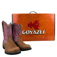 Bota Texana Infantil Goyazes Couro Dallas/Cabardino Flex Terra Ref:246102-CF