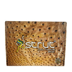 Bota Texana Infantil Strut Bico Quadrado Couro Avestruz Escamada Tabaco Cano Bordado Azul Escuro E Com Zíper Ref:ST2002