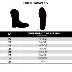 Bota Texana Infantil Zboots Bico Redondo Couro Preto/Conhaque Com Bordado Branco Ref:B013