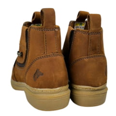 Botina Infantil Amarok Bico Redondo Couro Nobuck Telha Com Sola Borracha Linha Bota Coral Kids Ref.0650-2