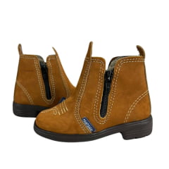 Botina Infantil Pantanal Boots Com Zíper Nobuck Palha Ref.P.88