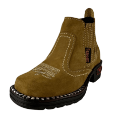 Botina Infantil Zboots Bico Quadrado Nobuck Areia - Ref. J732