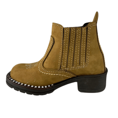 Botina Infantil Zboots Bico Quadrado Nobuck Areia - Ref. J732