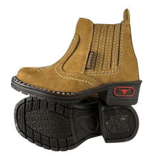 Botina Infantil Zboots Bico Quadrado Nobuck Areia - Ref. J732