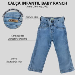 Calça Bebê Baby Ranch Feminino Jeans Claro Básica Ref:2020
