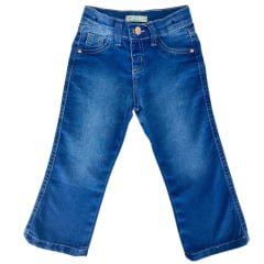Calça Bebê Baby Ranch Jeans Azul Destroyer Básica Ref:3005