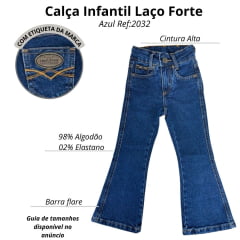 Calça Infantil Laço Forte Feminina Elastano Básica Ref:2032