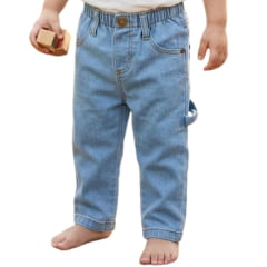 Calça Infantil Baby Os Vaqueiros Carpinteira Delave Unissex Com Elastano - REF:V23-10020