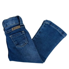 Calça Infantil Baby Ranch Jeans Azul Médio Cavalo Strass Ref:2013