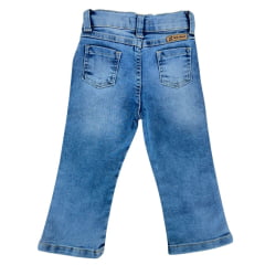 Calça Infantil Baby Ranch Jeans Destroyed Estampada E Strass Ref:2017