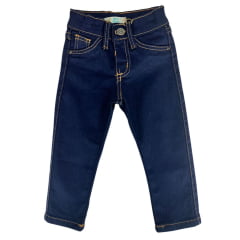 Calça Infantil Baby Ranch Masculina Jeans Azul Escuro Amaciado Básica - Ref: 2003