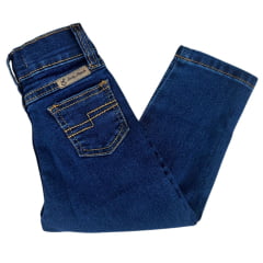 Calça Infantil Baby Ranch Masculina Jeans Azul Stone Básica - Ref:2004