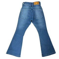 Calça Infantil Best Rodeio Country Jeans Azul Médio Flare Com Bordado Brilho Nossa Senhora Ref:F945