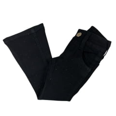 Calça Infantil Best Rodeio Country Jeans Preto Flare Com Pedraria Preta Ref:F1966