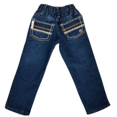 Calça Infantil Docks Masculina Jeans Azul Médio Relaxed SW91 C/ Bordado No Bolso White2 Ref:003104000 005