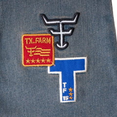 Calça Infantil Feminina Texas Farm Heritage Jeans Manchado Com Bordados Flare Ref:PDF MINI 006