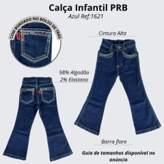 Calça Infantil Feminina Country PRB Bordada Ref:1621