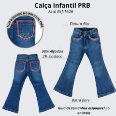Calça Infantil Feminina Country PRB Bordada Ref:1626