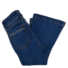 Calça Infantil  Feminina PRB Country Jeans Azul Flare Com Bordado De Flor Na Lateral - REF: 1605