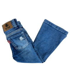 Calça Infantil Feminina Red Horse Jeans Destroyer Flare Básica Ref:1620