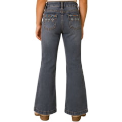 Calça Infantil Feminina Texas Farm Free Soul Cinza Bordado Ref: PDFMINI009