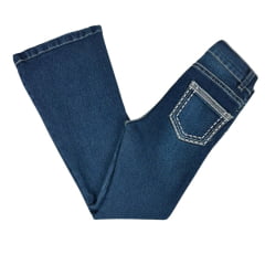 Calça Infantil Feminina West Dust Jeans Azul Escuro Britney Bootcut C/ Bordados No Bolso E Brilho Na Lateral Ref:CL29326