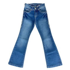 Calça Infantil Feminina West Dust Jeans Azul Médio Phoneix Bootcut Ref CL 29405