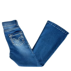 Calça Infantil Feminina West Dust Jeans Azul Médio Phoneix Bootcut Ref CL 29405
