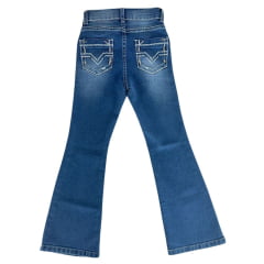 Calça Infantil Feminina West Dust Jeans Azul Médio Phoneix Bootcut Ref CL 29405