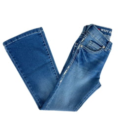 Calça Infantil Feminina West Dust Jeans Azul Médio Phoneix Bootcut Ref CL 29405