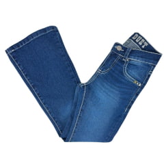 Calça Infantil Feminina West Dust Jeans Azul Médio Raia Bootcut C/ Bordado De Cocar Nos Bolsos Ref: CL29323