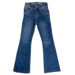 Calça Infantil Feminina West Dust Jeans Médio Menphis Bootcut C/ Bordado Nos Bolsos Traseiros Ref:Cl28453