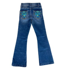 Calça Infantil Feminina West Dust Jeans Médio Menphis Bootcut C/ Bordado Nos Bolsos Traseiros Ref:Cl28453