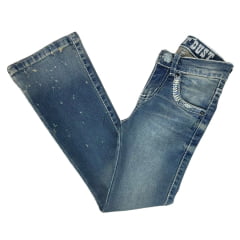 Calça Infantil Feminina West Dust Jeans Stonado Bootcut Com Bordado Nos Bolsos E Botão De Strass Missouri Ref: CL29324