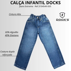 Calça Infantil Masculina Dock's Jeans Xtreme Com Bordado No Bolso Reta Ref: 003104549005