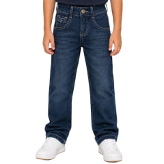 Calça Infantil Masculina Texas Farm Freedom Azul Escuro Bolso Bordado Ref:PDMMINI002