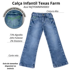 Calça Infantil Masculina Jeans Texas Farm Stone Verde Neon Ref:PDMMINI0003