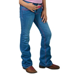 Calça Infantil Feminina Miss Country Jeans Pink Ref: 001092